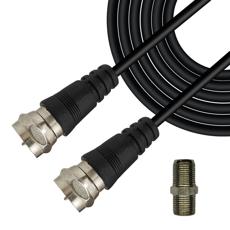 Chaowei TV Antenna Extension Coaxial Cable(15ft) with Coaxial Coupler,F Type Connector-Ideal for Digital TV Aerial, Satellite Cable Extension-15 Feet - Image 1